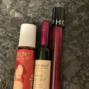 Bundle of THREE lip stains, tints & lip oil (Sephora)